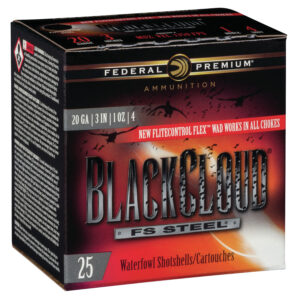 Federal PWBX2094 Black Cloud FS 20Gauge 3" 1oz 4Shot 25 Per Box/10 Case