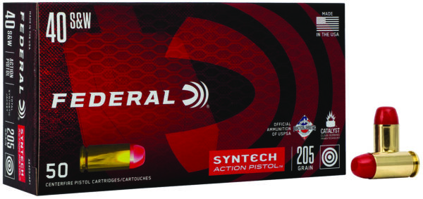 Federal AE40SJAP1 American Eagle Syntech Action Pistol 40S&W 205gr Total Syntech Jacket Flat Nose 50 Per Box/10 Case