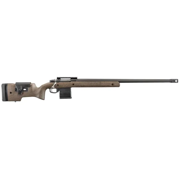 RUGER HAWKEYE LR TRGT 308WIN BOLT 26" MT BLK THRDE BBL, SPECK BLK/BRN LAM STOCK, 10RD DETACH MAG