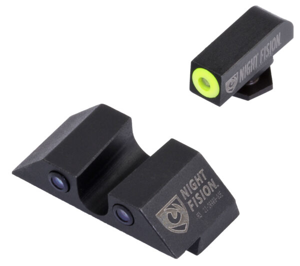 Night Fision GLK001007YGZ Tritium Night Sights For Glock Green Tritium Yellow Outline Front Sight- Green Tritium Black Outline Rear Sight Glock 17/17L/19/22