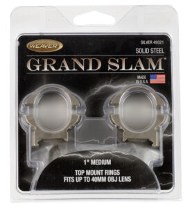 Weaver Grand Slam 1-Inch Medium Scope Rings, Silver