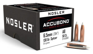 Nosler AccuBond Bullets, 6.5mm 130gr Spitzer Point, 50/Box