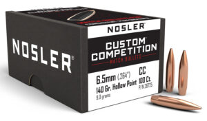Nosler Custom Competition Bullets, 6.5 Creedmoor 140gr HPBT, 100/Box