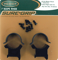 Weaver Sure-Grip Detachable Top Mount Scope Rings - 1 Inch, X-High