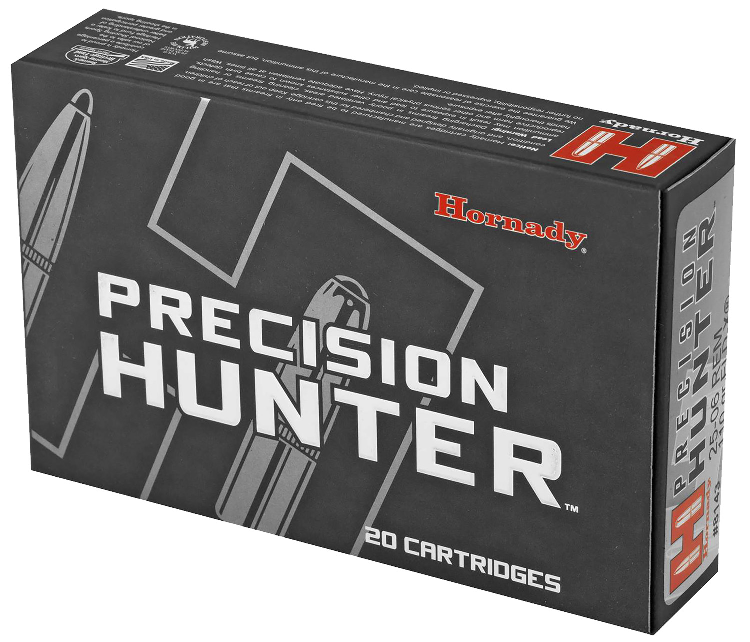 50480.jpg Hornady 8143 Precision Hunter 25-06Rem 110gr Extremely Low Drag eXpanding 20 Per Box/10 Case
