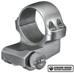 Ruger 90288 4KO Offset Scope Ring Silver 1" Medium