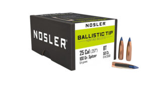 Nosler Ballistic Tip .25 Caliber 100gr Spitzer Bullets