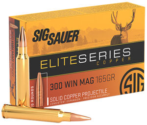 Sig Sauer E3WMH120 Elite Copper Hunting 300WinMag 165gr Copper Solid 20 Per Box/10 Case