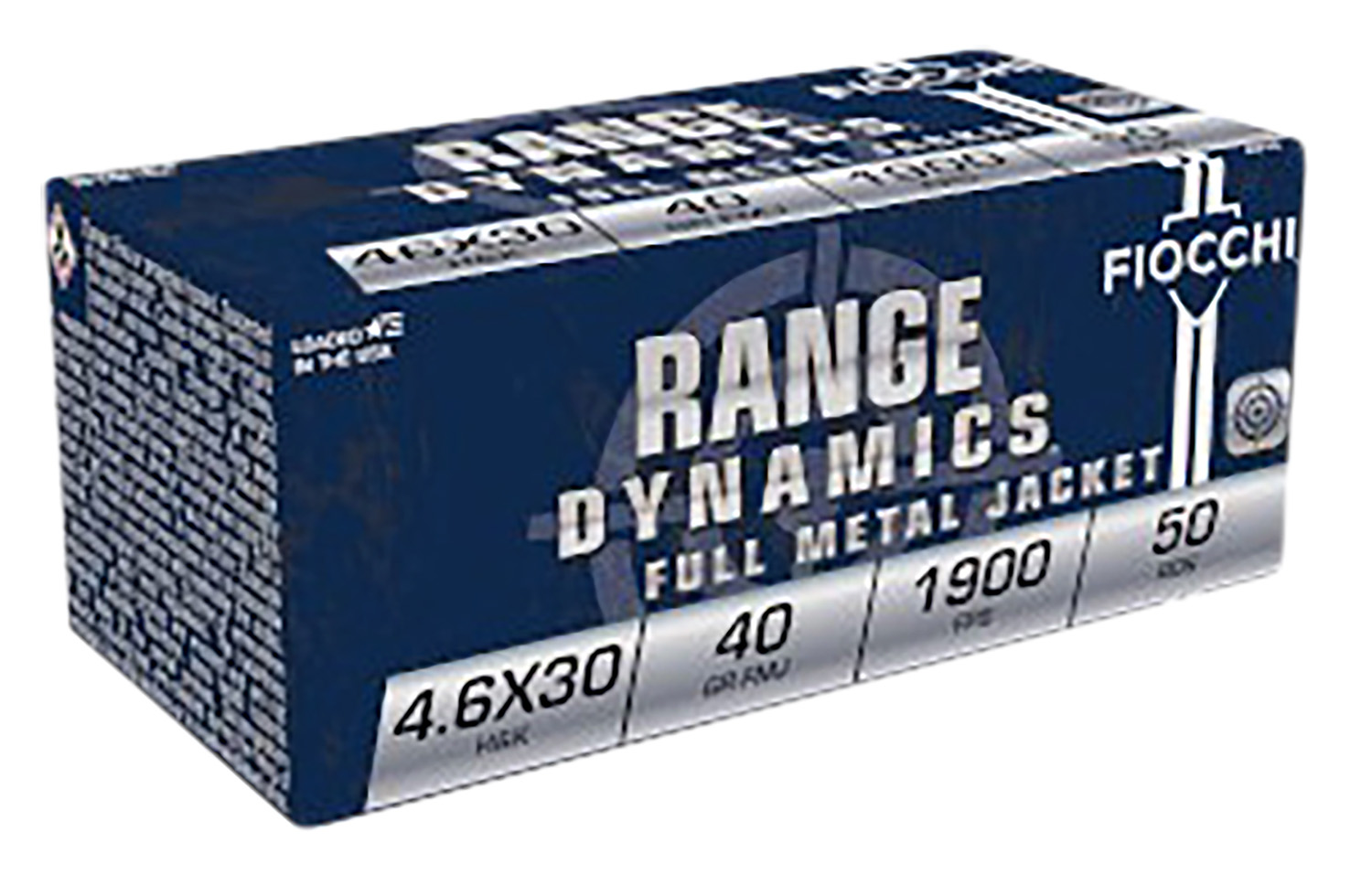 Fiocchi Range Dynamics 4.6x30mm H&K 40gr Full Metal Jacket Ammunition, 50-Round Box