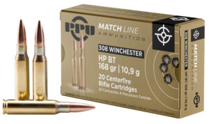 PPU PPM3082 Match 308Win 168gr Hollow Point Boat Tail 20 Per Box/10 Case