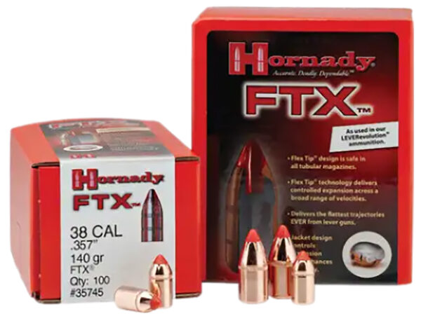 Hornady FTX Bullets, .35 Caliber 200gr, 100/Box