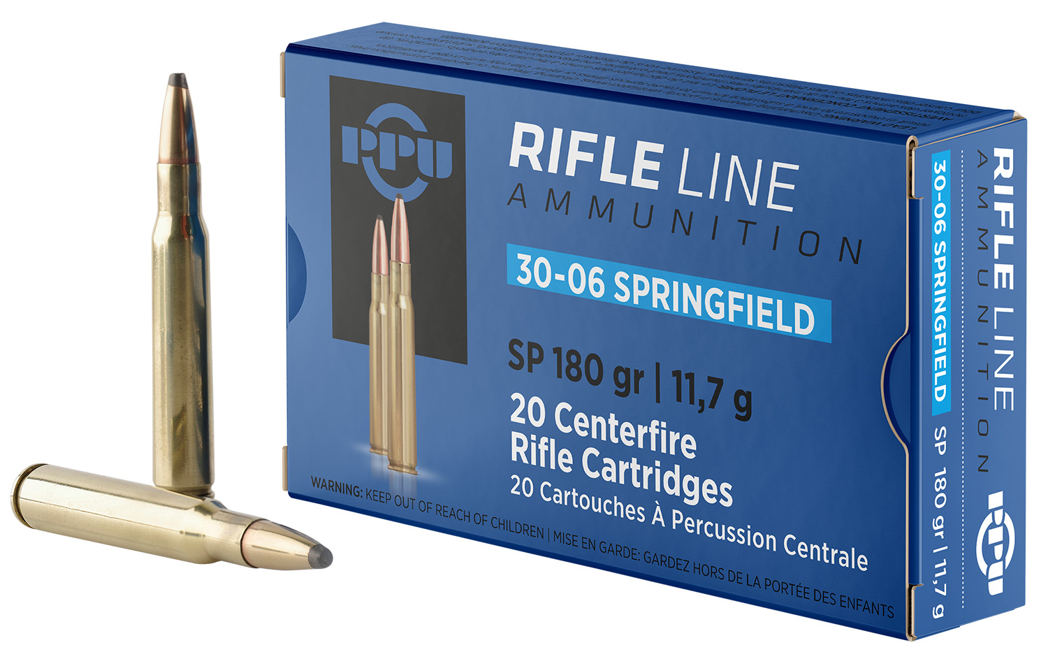 57008.jpg PPU PP30063 Standard Rifle 30-06Springfield 180gr Soft Point 20 Per Box/10 Case