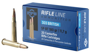 PPU PP303S2 Standard Rifle 303British 180gr Soft Point Boat Tail 20 Per Box/10 Case