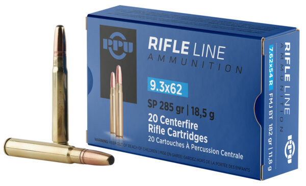 PPU PP9362 Metric Rifle 9.3mmx62Mauser 285gr Soft Point 20 Per Box/10 Case