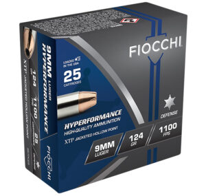 Fiocchi 9XTPC25 Hyperformance 9mmLuger 124gr Hornady XTP Hollow Point 25 Per Box/20 Case
