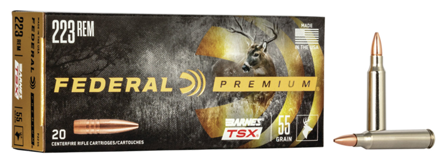 Federal Premium .223 Remington/5.56 NATO 55gr Barnes TSX, 20-Round Box