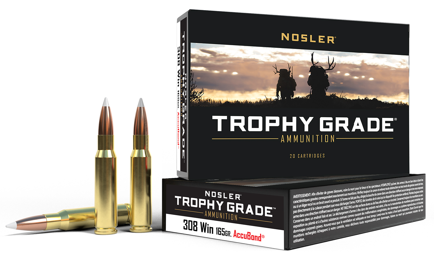 59570 Nosler 60049 Trophy Grade 308Win 165gr Nosler AccuBond 20 Per Box/10 Case