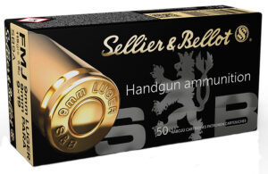 Sellier & Bellot SB9A Handgun 9mmLuger 115gr Full Metal Jacket 50 Per Box/20 Case