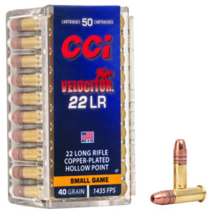 CCI 0047 Velocitor Rimfire 22LR 40gr Copper Plated Hollow Point 50 Per Box/100 Case
