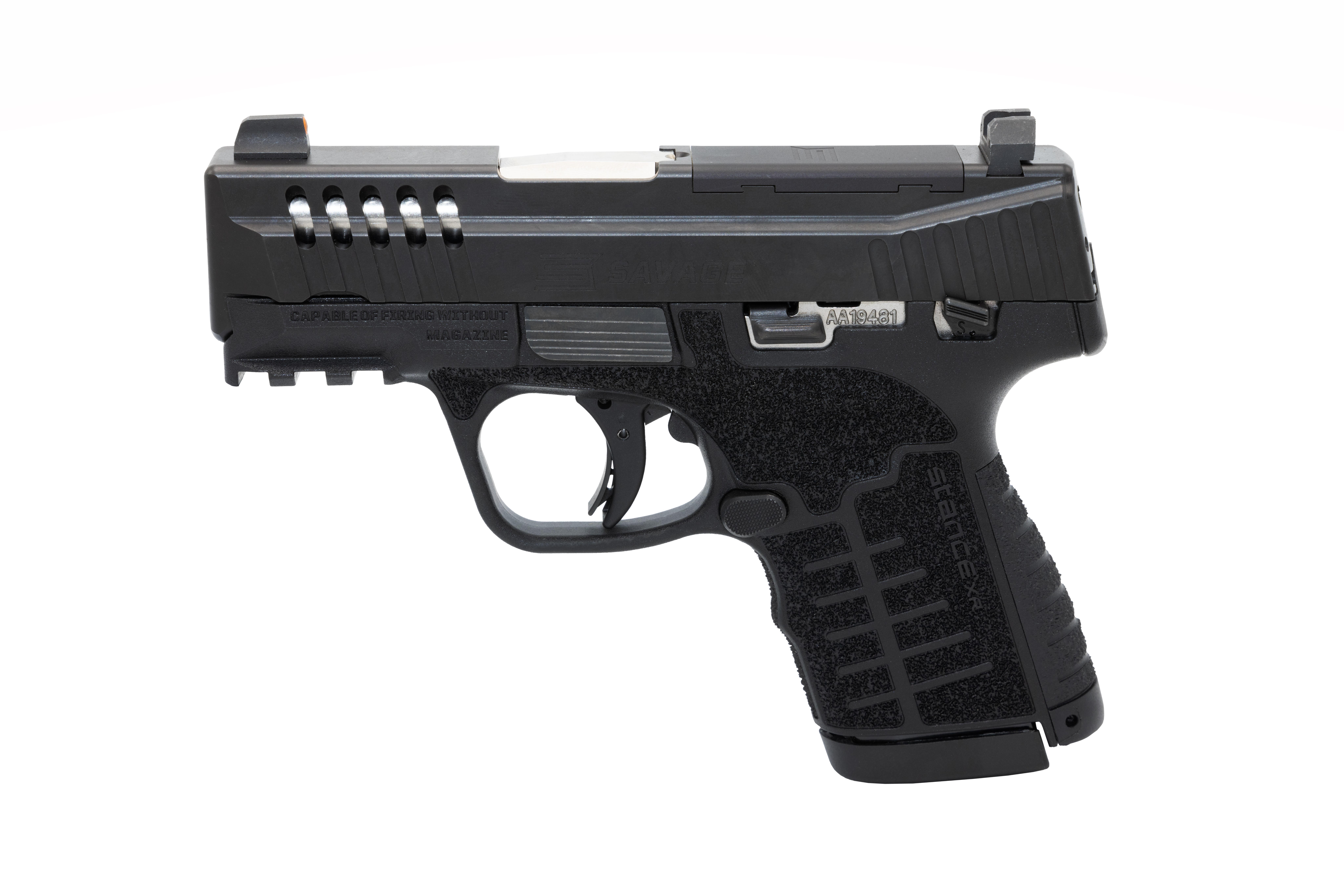 Savage Stance XR Pistol, 9mm, Black, Ported Slide, Night Sights, 13-Round