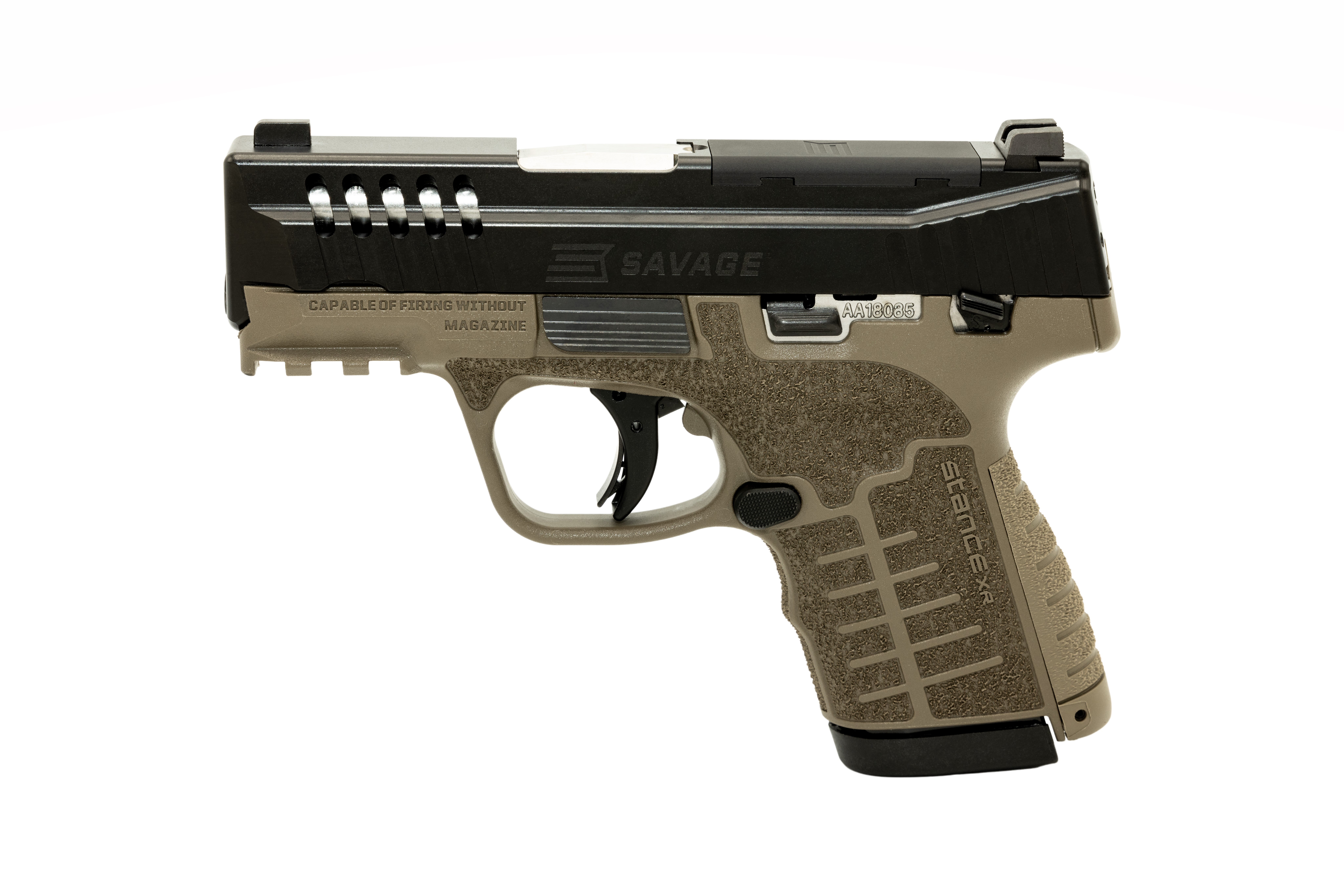 Savage Stance XR MC9MS Pistol, 9mm, Manual Safety, FDE, 13-Round