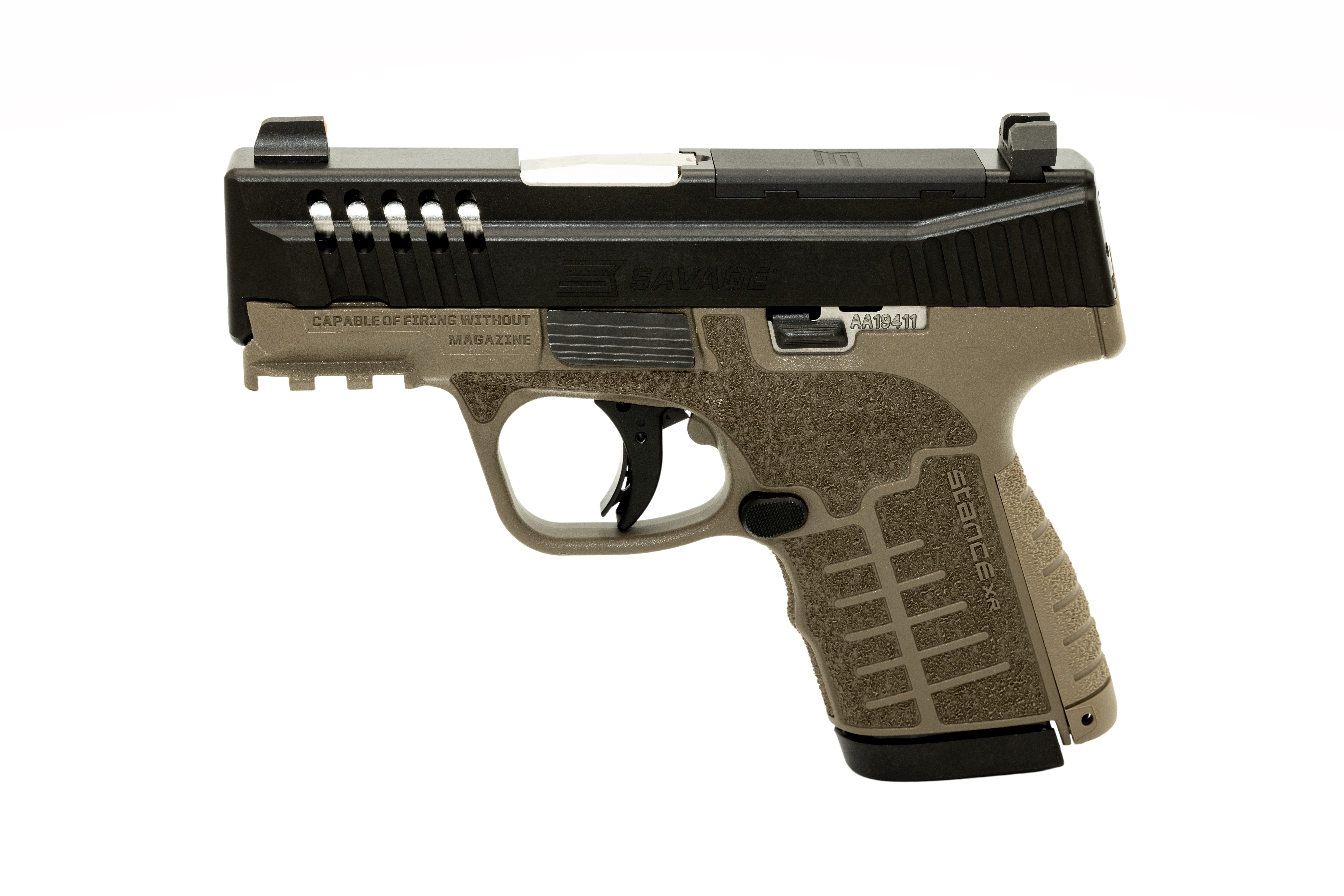 Savage Stance XR Pistol, 9mm, FDE, Night Sights, 13-Round