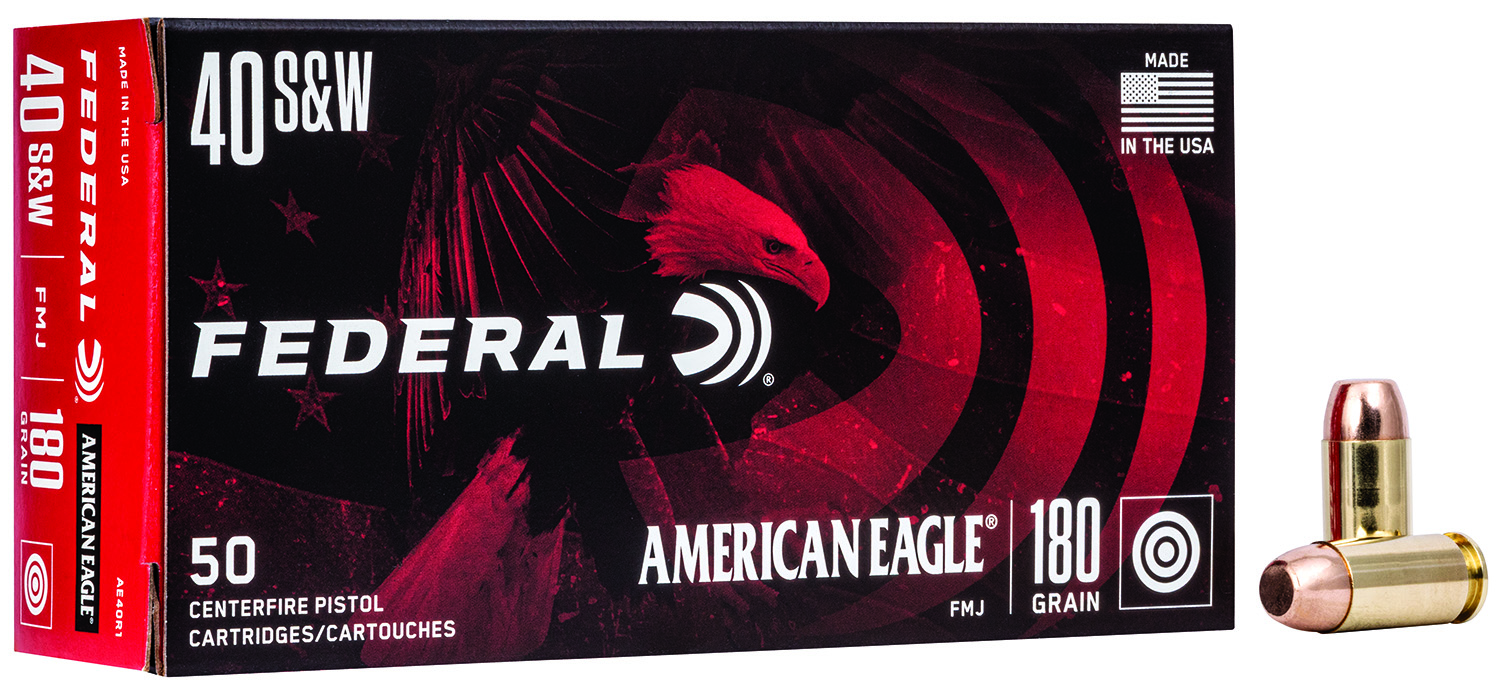 Federal American Eagle .40 S&W 180gr Full Metal Jacket, 50-Round Box