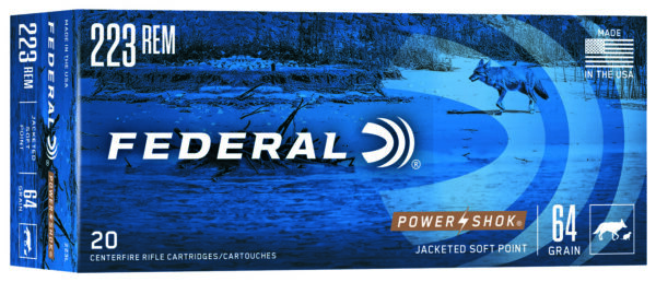 Federal 223L Power-Shok 223Rem 64gr Jacketed Soft Point 20 Per Box/10 Case