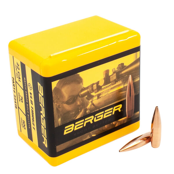 Berger VLD Target Long Range Bullets, .22 Cal 70gr