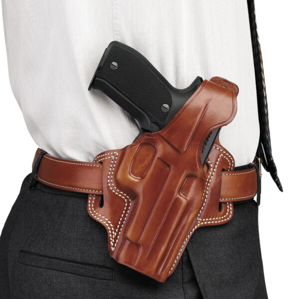 Galco Fletch OWB Belt Slide Holster for S&W K-Frame & Ruger Security-Six 4-Inch, Tan