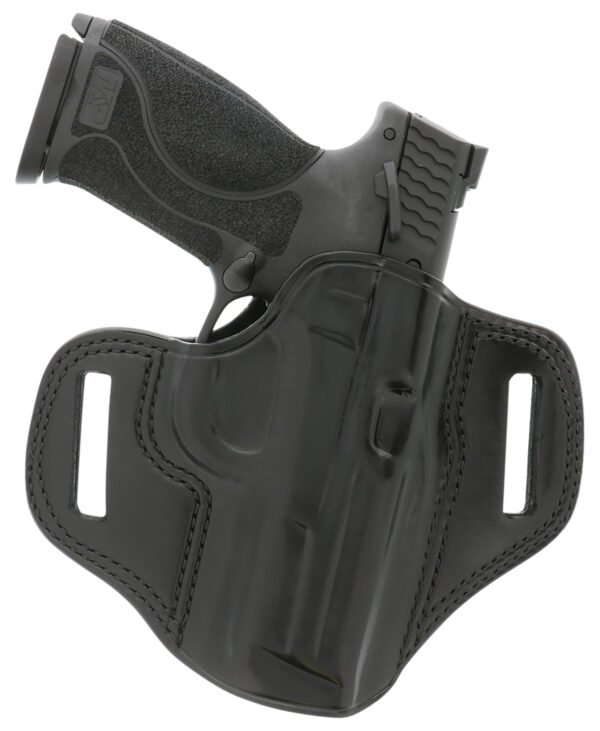Galco CM226B Combat Master OWB Black Leather Belt Slide Compatible w/Glock 19/32/36/45/Glock 19X Gen2-5/CZ-P10C Belt 1.75" Wide Right Hand