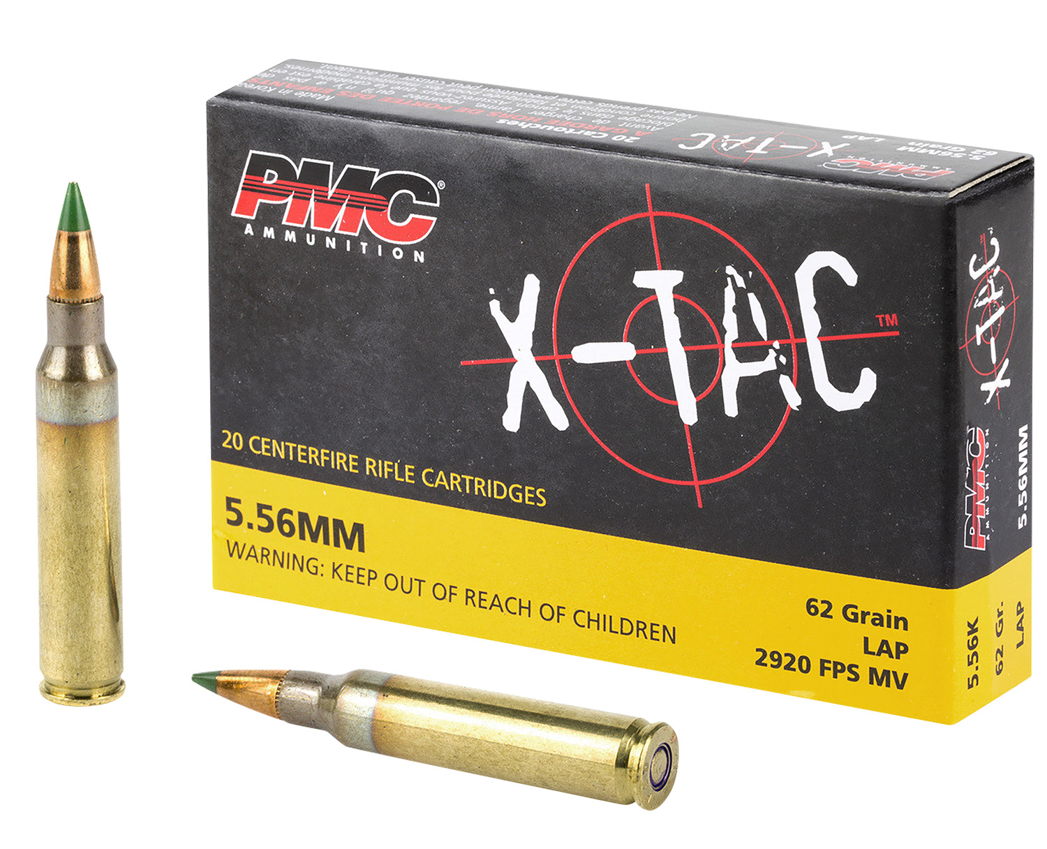 PMC X-TAC .223 REM/5.56 NATO 62gr Green Tip