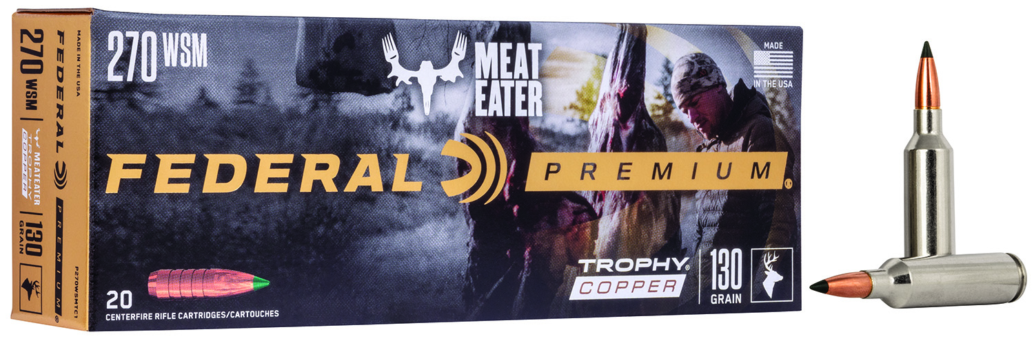 Federal Premier .270 Winchester Short Magnum (WSM) 130 gr Trophy Copper, 20-Round Box
