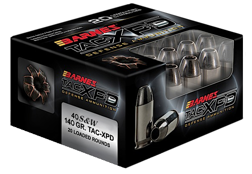 Barnes TAC-XPD .40 S&W 140gr TAC-XP Handgun Ammunition, 20-Round Box