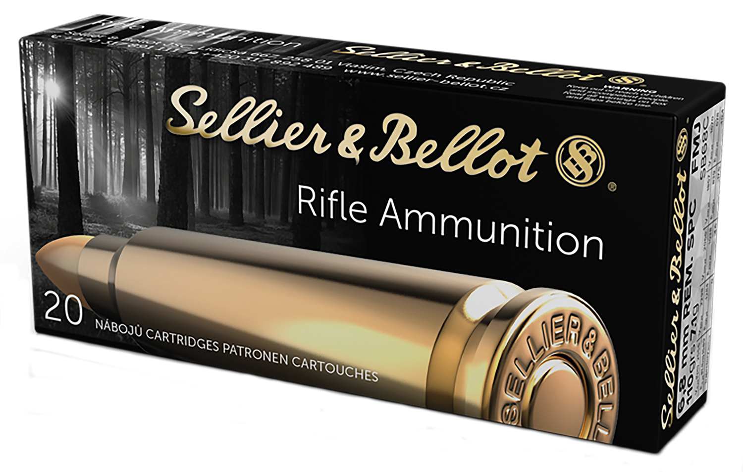 Sellier & Bellot 6.8mm Remington SPC 110gr FMJ