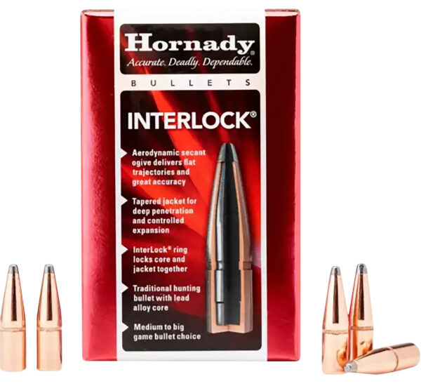 Hornady InterLock .270 Cal 140 gr Boat Tail Spire Point Bullets