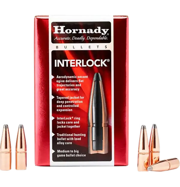 Hornady 3045 InterLock 30 Cal .308 165 gr Boat Tail Spire Point 100 Per Box/ 15 Case