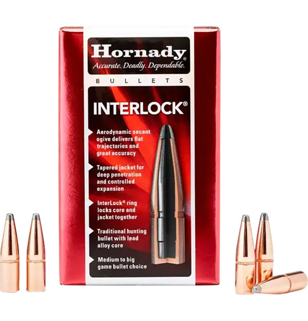Hornady 3515 InterLock 35 Cal .358 200 gr Round Nose 100 Per Box/ 15 Case
