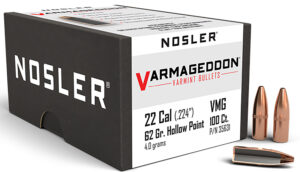 Nosler Varmageddon .22 Cal 62gr Flat Base Hollow Point Bullets