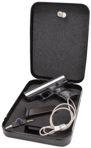 Hi-Point CF380HSP CF Home Security Package 380 ACP 8+1, 3.50" Black Steel Barrel, Black Powder Coated/Chrome Serrated Steel Slide, Black Polymer Frame & Grip, Keyed Lock Box