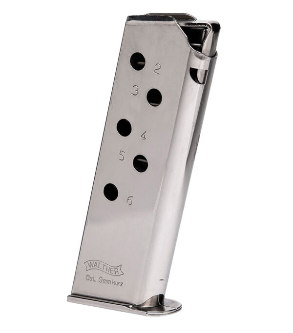 Walther PPK 6-Round .380 ACP Magazine, Stainless Steel