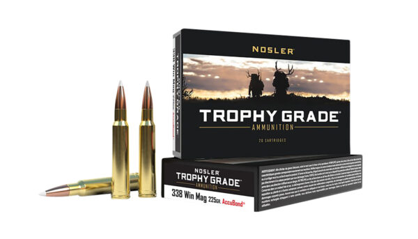 Nosler 60074 Trophy Grade 338WinMag 225gr Nosler AccuBond 20 Per Box/10 Case