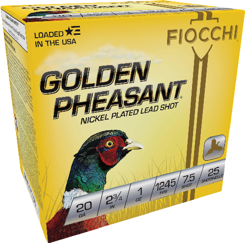 A20GP75.jpg FIOCCHI GOLDEN PHEASANT 20GA - 2.75" 1OZ #7.5 25RD 10BX/CS