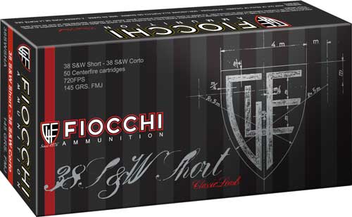 Fiocchi .38 S&W Short 145gr FMJ, 50-Round Box