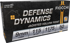 FIOCCHI 9MM LUGER 115GR JHP - 50RD 20BX/CS