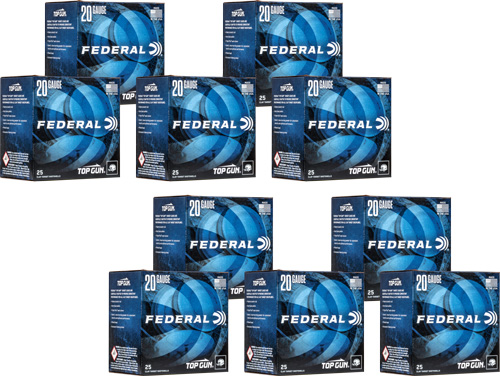 Federal Top Gun 20 Gauge 2.75-Inch 7/8oz #7.5 Shot Shotgun Shells, 250-Round Case
