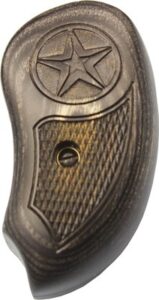 Bond Arms Extended Laminated Ash Grip, Black/Grey, Silver Star Inlay