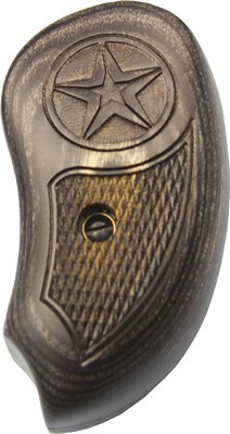 Bond Arms Extended Laminated Ash Grip, Black/Grey, Silver Star Inlay