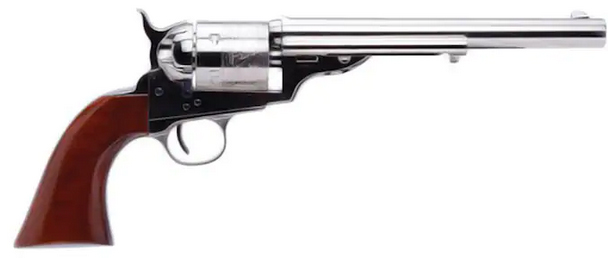 Cimarron 1872 Open Top Revolver, .45 Long Colt, 7.5-Inch Barrel, Nickel