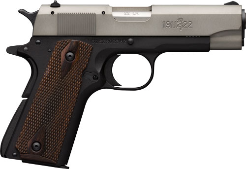 Browning 1911-22 Compact Pistol, .22 LR, Matte Gray/Rosewood